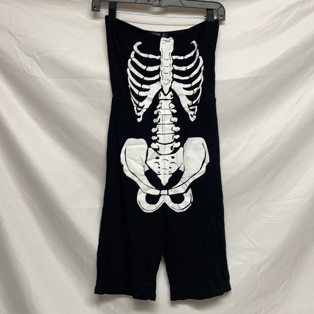 Nasty Gal Skeleton Bandeu Romper Shorts SZ 6